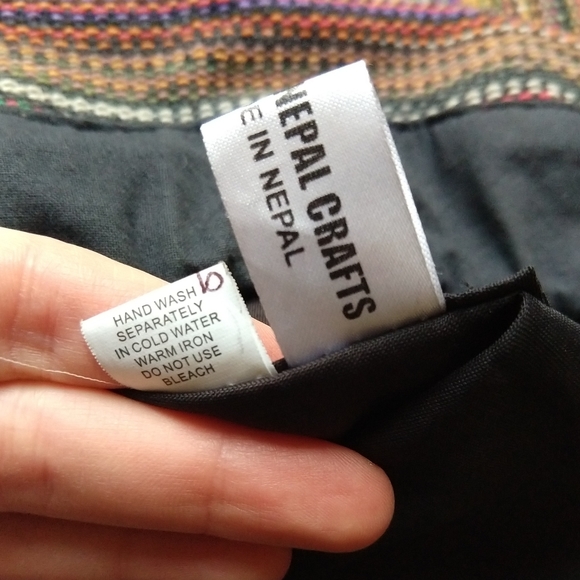 Brown Striped 100% Cotton Backpack - Picture 6 of 6